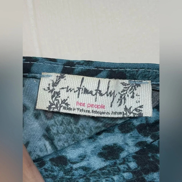 Free People Intimately Day to Night Printed Slip Dress Indigo Combo Size Small - Picture 4 of 15